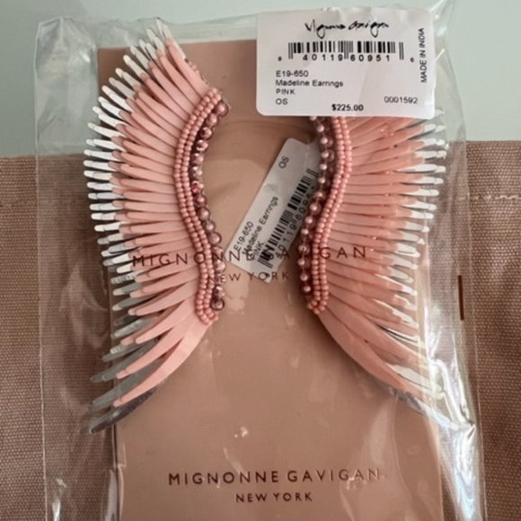 MIGNONNE GAVIGAN Pink Madeline Beaded Statement Earrings